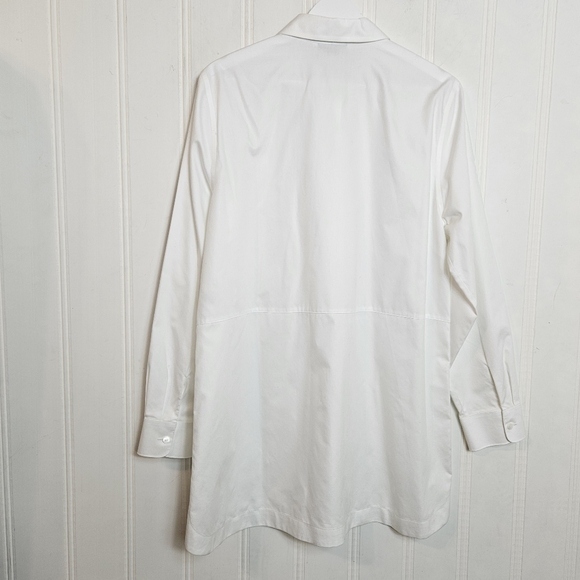 Foxcroft Top Womens Size 14 White Heritage Non-Iron Oxford Tunic Relaxed Shirt - Picture 8 of 15